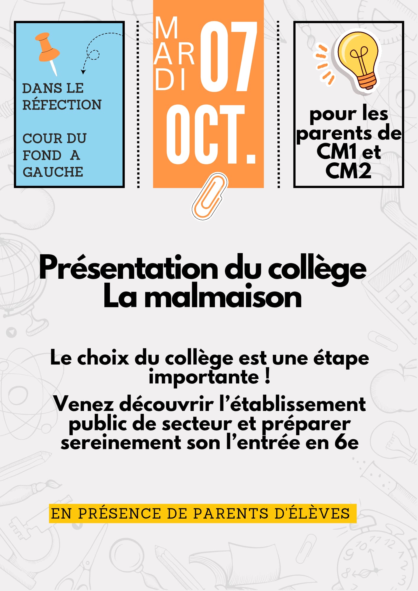 Affiche découverte du collège La Malmaison le 7 octobre 2025